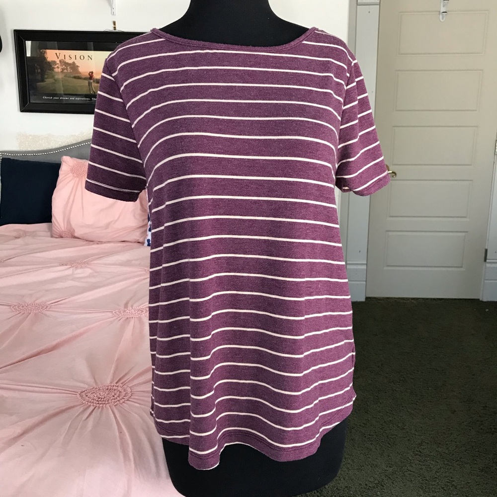 Pink Clover Purple Button Up Back Blouse